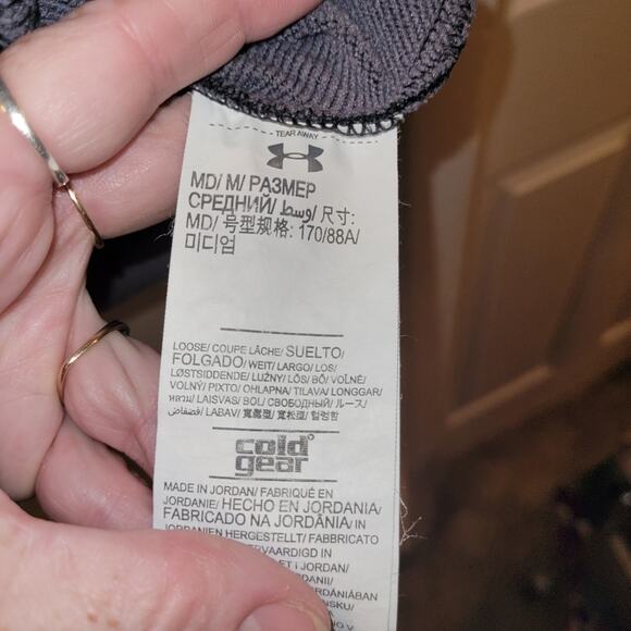 Under Armour Mens Cold Gear Black Hoodie Sweatshirt Size M - Picture 9 of 10